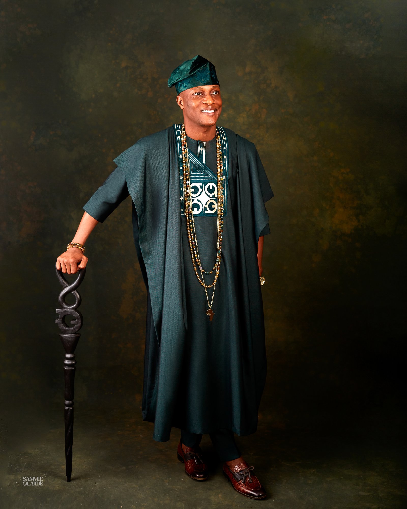 Green Cashmere Agbada